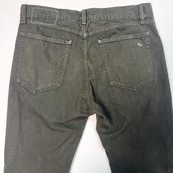 Rag & Bone Jeans Mens 32X34 Green Fatigue Cotton RB 15X Slim Straight Button Fly - Picture 8 of 11